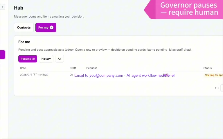 Governor pauses